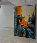 Harmony in Motion – Hand-Painted Abstract Pianist Acrylic Canvas (6ft × 4ft)